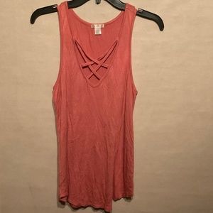 Sleeveless tank top, Bozzolo Brand, size Small, Color Salmon